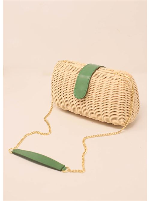 Woven wicker clutch Laboratorio Capri | 172NATGREEN